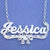 Sterling Silver Personalized Name w- ribbon Pendant Necklace SN36
