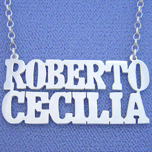 Sterling Silver Personalized Couple Names Necklace-two names SN92