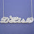 Large Personalized Sterling Silver 3D  Double Name Plates Pendant Necklace Daimond Aceent Jewelry