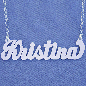Large 2 Inch Silver Personalized Name Necklace SN13