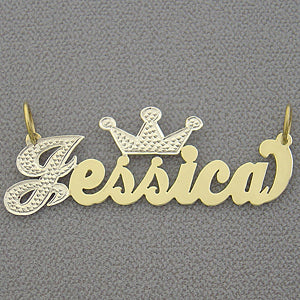 Gold Personalized Name Crown Necklace Jewelry NT29
