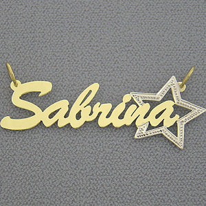 Gold Name Pendant Necklace Personalized Jewelry NT33