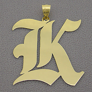 10kt-14kt Gold Old English Initial Pendant GI52