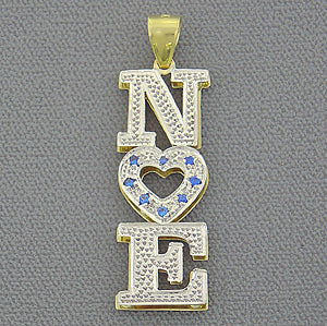 Gold Double Plate Initial Heart Pendant with Birthstone GI61