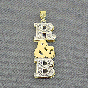 Personalized Gold Double Plate Initial Pendant for couple GI65