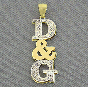 Gold Double Plate Initial Pendant for couple GI66
