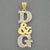 Gold Double Plate Initial Pendant for couple GI66