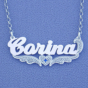 Sterling Silver Personalized Name Plate Necklace Jewelry SN80