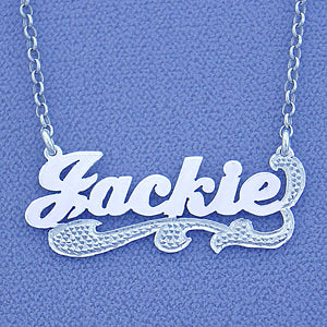 Sterling Silver Personalized Name Plate Necklace Jewelry SN81
