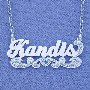 Sterling Silver Personalized Name Plate Necklace Jewelry SN82