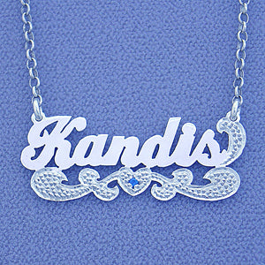 Sterling Silver Personalized Name Plate Necklace Jewelry SN82
