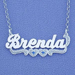 Sterling Silver Personalized Name Plate Necklace Jewelry SN83
