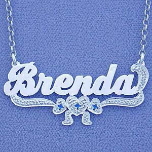 Sterling Silver Personalized Name Plate Necklace Jewelry SN88
