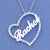 Personalized Silver Cubic Heart High-Polish Name Pendant SP04