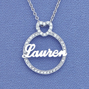 Sterling Silver Eternity Cubic Personalized Name Pendant SP01