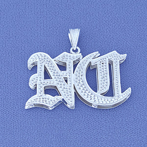 Sterling Silver Double Plated Two Old English Initials Pendant SI57