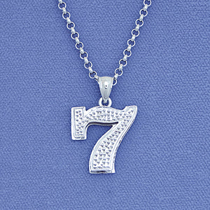 Silver Double Plated Any Single Number Pendant SP52