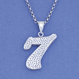 Silver Double Plated Any Single Number Pendant SP55