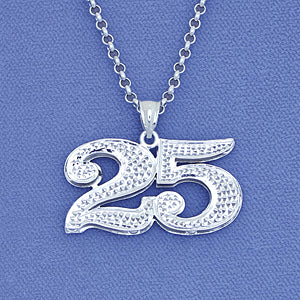 Sterling Silver Double Plated Any Two Numbers Pendant SP62