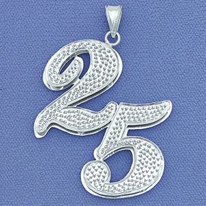 Sterling Silver Double Plated Any Two Numbers Pendant SP68