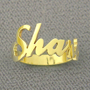 Solid Gold Name Ring Personalized Jewelry NR07