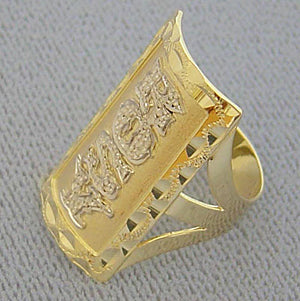 Solid 10kt-14kt Gold Personalized Name Ring Handmade NR21
