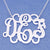 Sterling Silver 3 Initials Monogram Necklace 1 3-4 Inch SM_34C