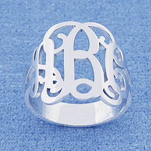 3 Initial Monogram Ring Sterling Silver Fine Jewelry SR_31