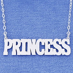 Silver Personalized Block Letter Name Necklace Pendant SN25