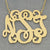 10k-14k Solid Gold 3 Initials Monogram Necklace 1 1-2 Inch GM_33C