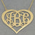 10k-14k Gold 3 Initials Heart Monogram Necklace 1 1-2 Inch GM58C