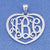 Sterling Silver 3 Initials Heart Monogram Pendant 1 1-4 inch Wide SM53
