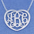 Silver 3 Initials Heart Monogram Necklace 1 1-4 inch wide SM53C