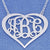 Silver 3 Initials Heart Monogram Necklace 1 1-2 inch wide SM58C