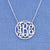Silver 3 Initials Circle Monogram Necklace 5-8 inch Diameter SM_40C