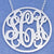Silver 3 Initials Circle Monogram Necklace 1 3-4 inch Diameter SM45C