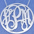 Silver 3 Initials Circle Monogram Necklace 2 1-2 inch Diameter SM47C