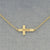 10kt-14kt Solid Gold Name Engraved Sideway Cross Charm Necklace GC_11