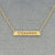 Dainty Small Solid Gold Heart Name Laser Engraved Horizontal Bar Necklace 7-8 Inch GC35