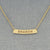 Dainty Small 10k or 14k Solid Gold Name Engraved Horizontal Curve Bar Necklace 7-8 Inch Mini GC38
