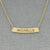 Small Personalized Solid Gold Any Name Engraved Horizontal Curve Bar Necklace 1 Inch GC39