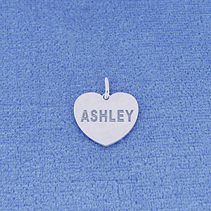 Personalized Silver Name Engraved Heart Charm Pendant SC_22