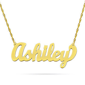 Small 10k or 14kt Gold Cursive Name Necklace Jewelry NN02
