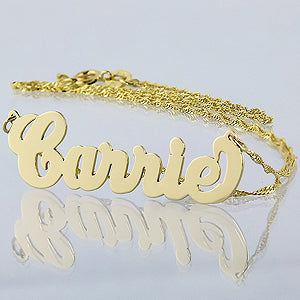 Small Size 10kt-14kt Gold Personalized Carrie Name Necklace NN11S