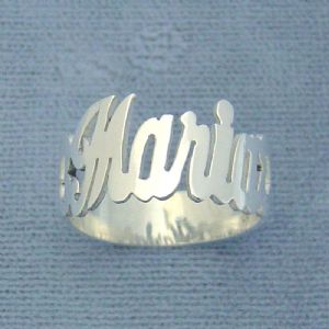 Sterling Silver Personalized Jewelry Name Ring SR01