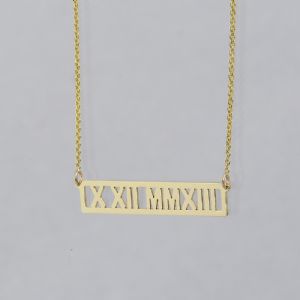 Roman Numeral Bar Pendant