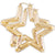 Large 10K Gold Star Bamboo Earrings Fine Jewelry 3 Inch Wide.