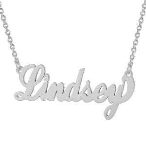 Small Brushed Script Font Choker Silver Name Necklace SN04