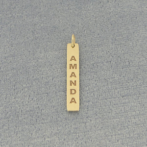 Gold Vertical Bar Necklace 7-8 Inch Dainty Personalized Jewelry GC31