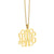 Small Solid Gold 3 Initials Monogram Pendant 3-4 inch wide GM_30